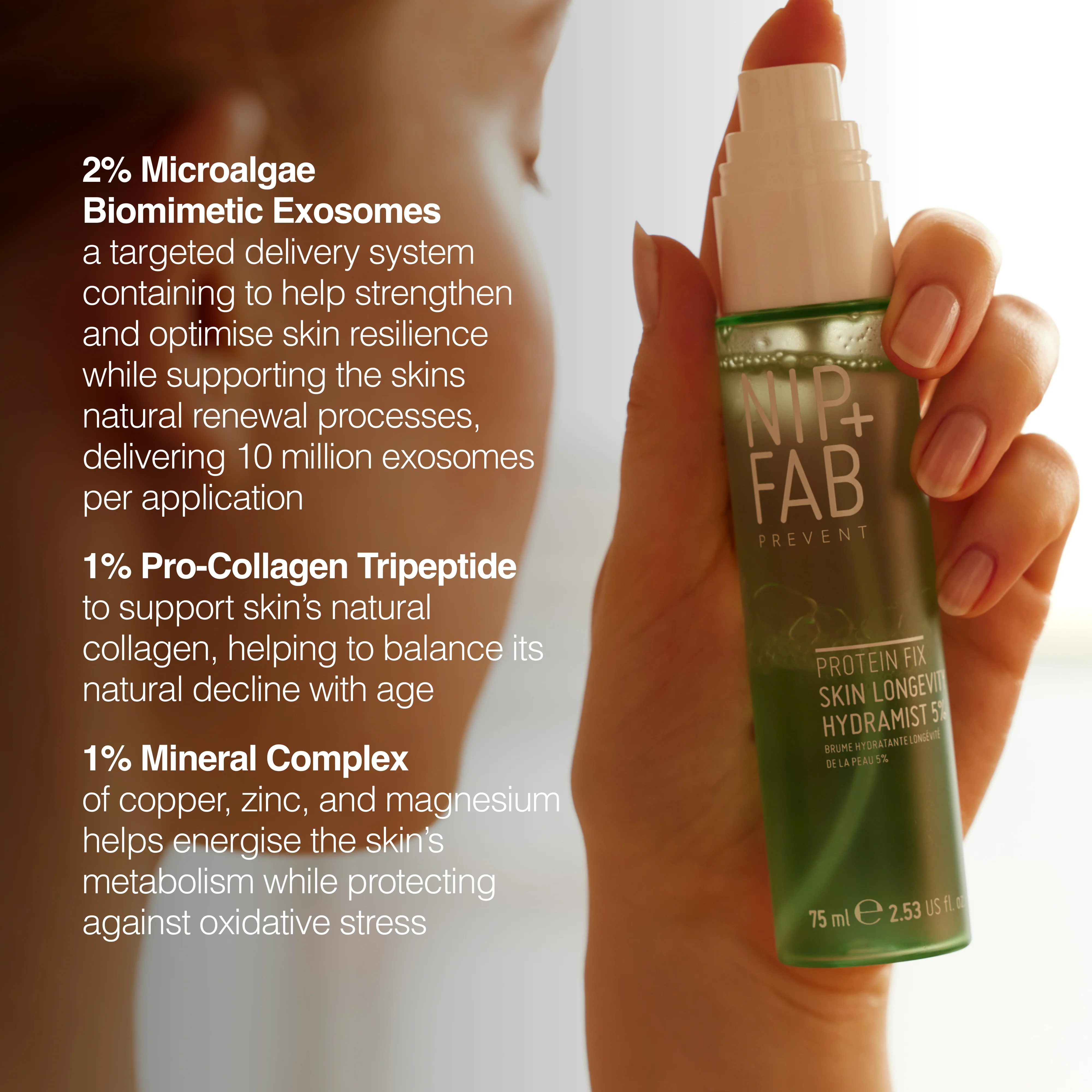 Protein Fix Skin Longevity Hydramist 5% 75ml - Image 3